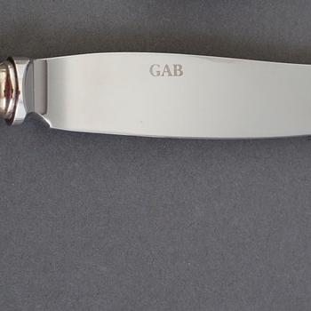 BESTICK, 48 delar, silver, "Chippendale", GAB, Stockholm, 1900-talets fjärde kvartal, 2156 gram.