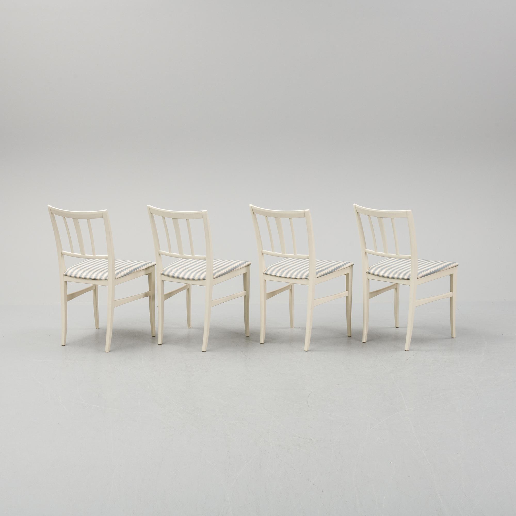 Carl Malmsten, A dinnertable and four chairs, "Talavid", by Carl Malmsten, Waggeryds Möbelfabrik AB, second half of the.