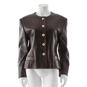 469. ESCADA, a black leather jacket.