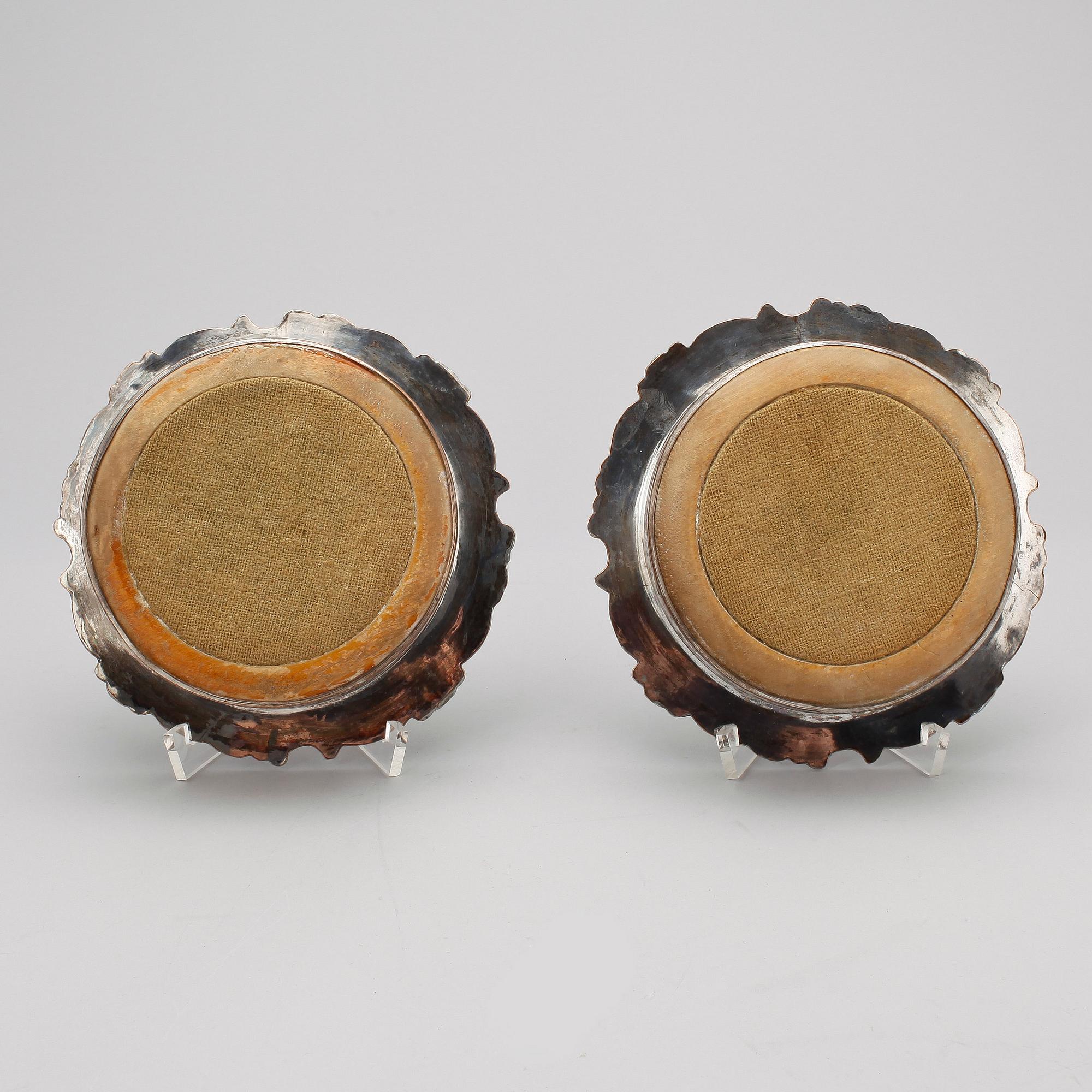COASTERS, pläter, ett par, 18/1900-tal.