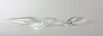 OBJEKT, 3 st, glas, Vicke Lindstrand, Kosta, sign.