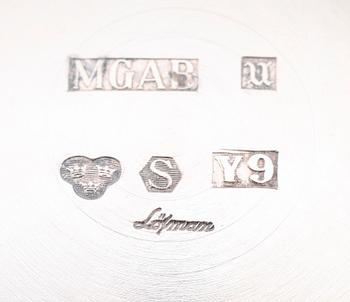 KAFFESERVIS, 3 snarlika delar, silver, Löfman, MGAB Uppsala 1973. Vikt ca 771 g.