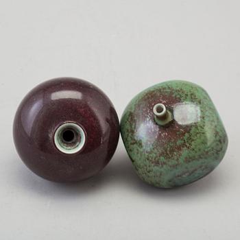 BERNDT FRIBERG, a set of two stoneware vases and four bowls, Gustavsberg studio, Sweden 1970's.
