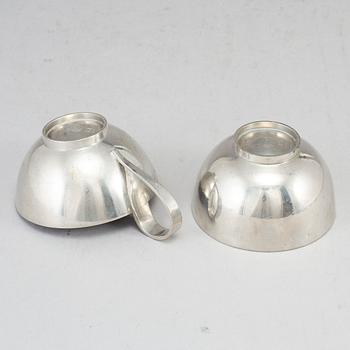 FIRMA SVENSKT TENN, a pewter sugar bowl and creamer. Stockholm 1957.