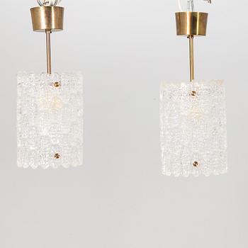 Carl Fagerlund, ceiling lamps a pair Orrefors later part of the 20th century.