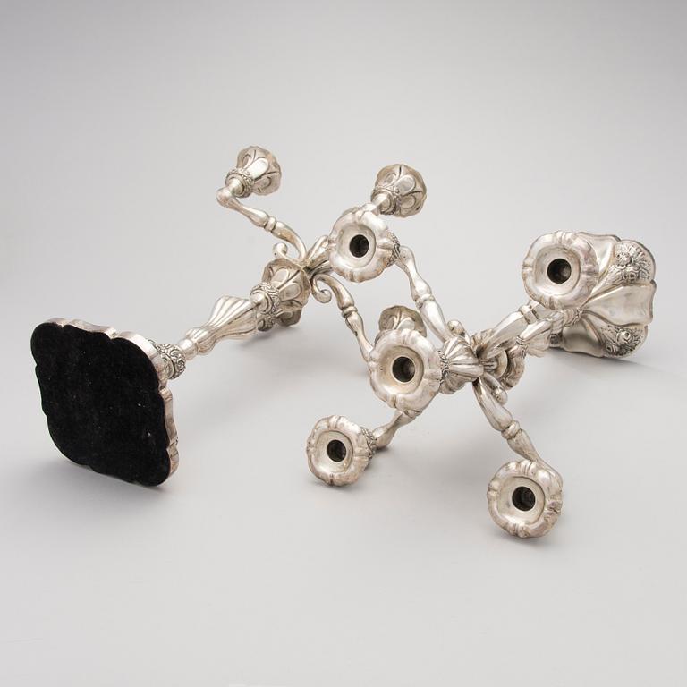 KANDELABRAR ETT PAR, silver, Linz, Österrike-Ungern, 1800-talets slut.