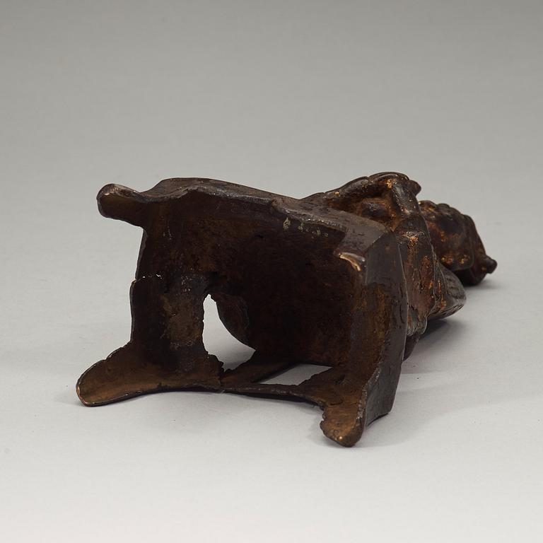 A bronze figure of a daoist deity, Ming dynasty (1368-1644).
