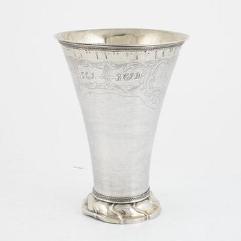 A Swedish Parcel Gilt Silver Beaker, mark of Simson Ryberg, Stockholm 1776.