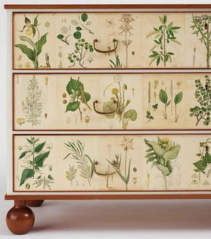 Josef Frank, a "Flora" chest of drawers, Firma Svenskt Tenn, Sweden, probably 1970s.