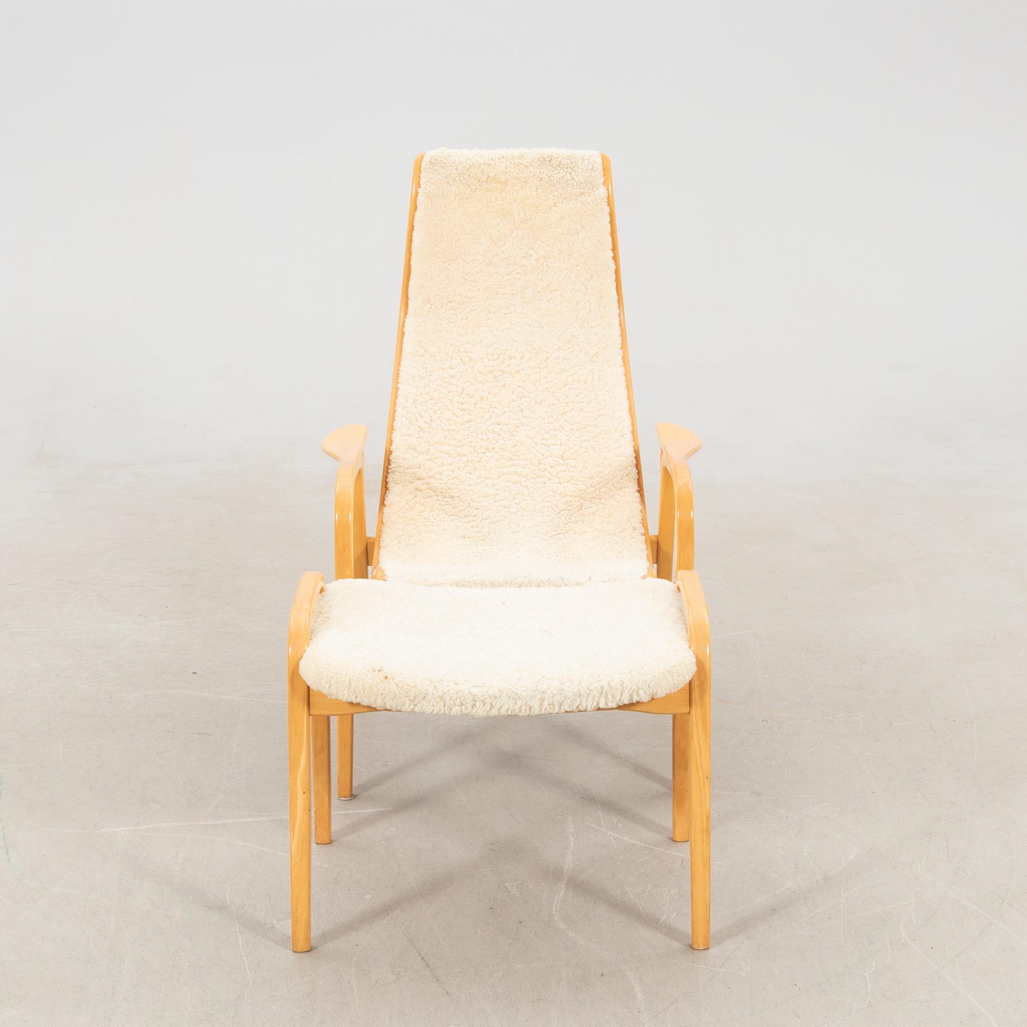 Yngve Ekström, armchair with footstool "Lamino" for Swedese, late 20th century.