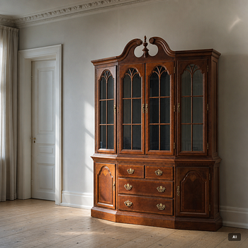 A Rococo style display cabinet, late 20th Century.