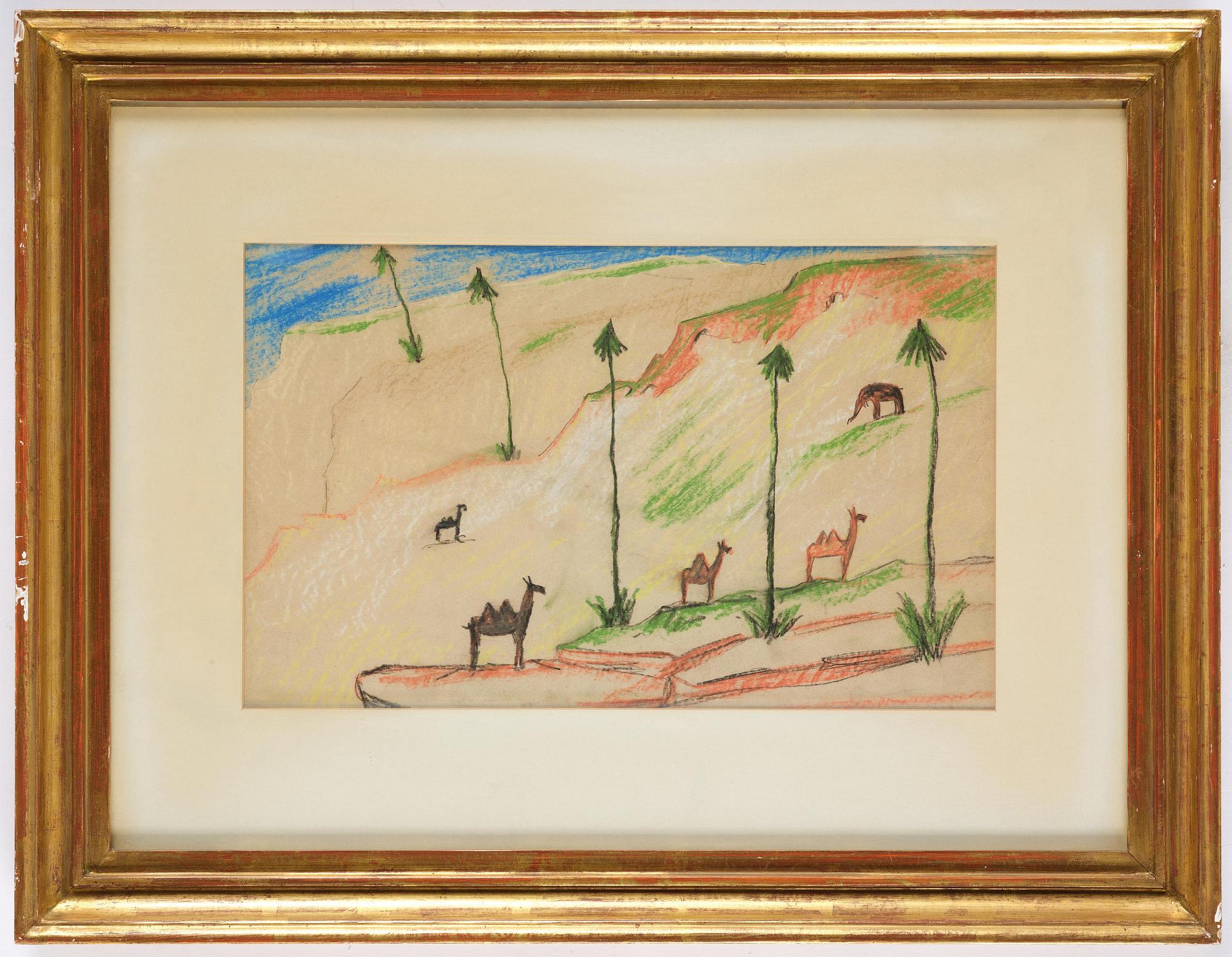 Carl Fredrik Hill, Landscape with exotic animals.