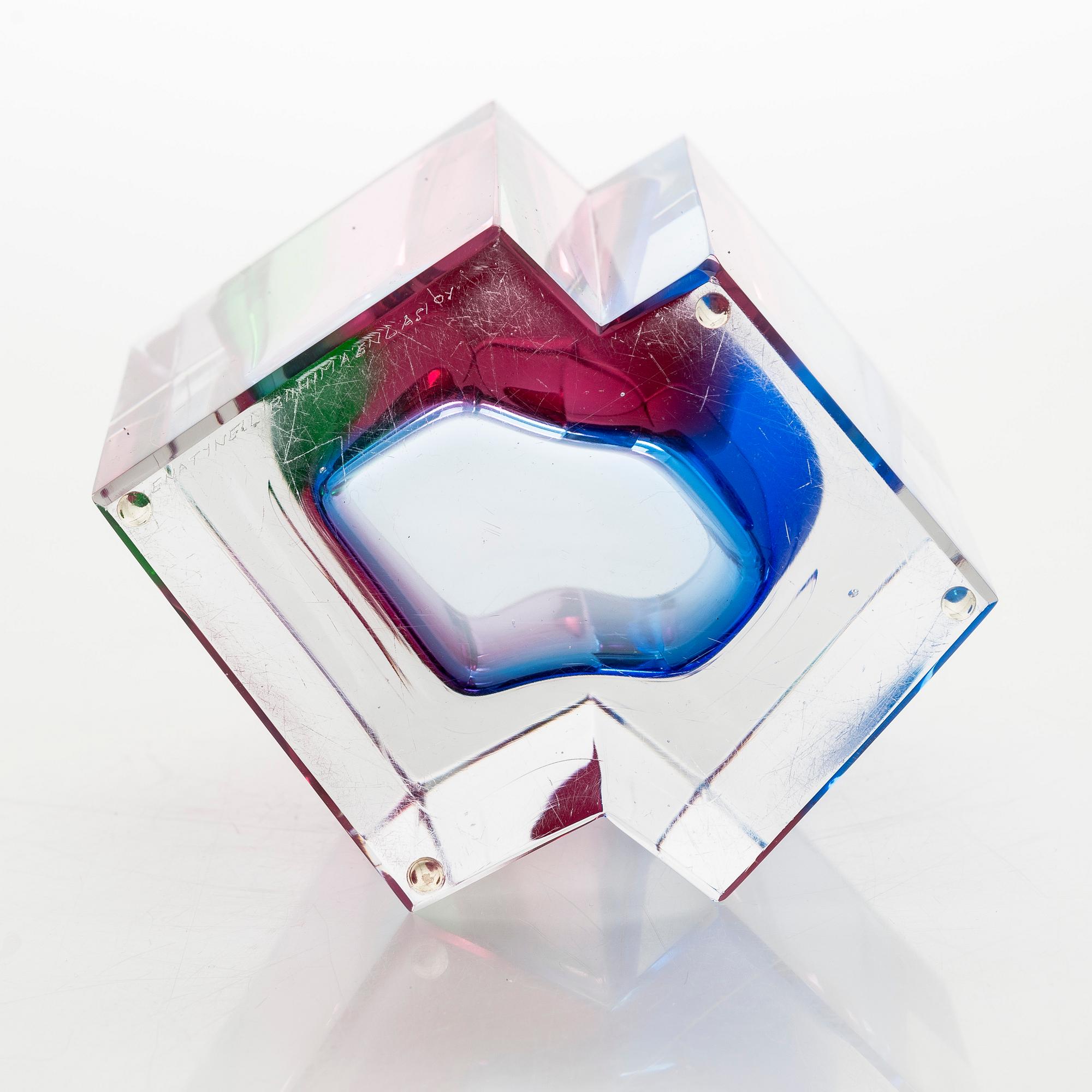 Helena Tynell, a glass vase, signed Helena Tynell Riihimäen Lasi Oy.