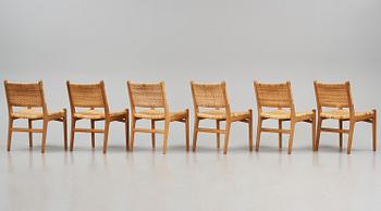 Hans J. Wegner, a set of six "CH31" chairs, Carl Hansen & Son, Denmark.