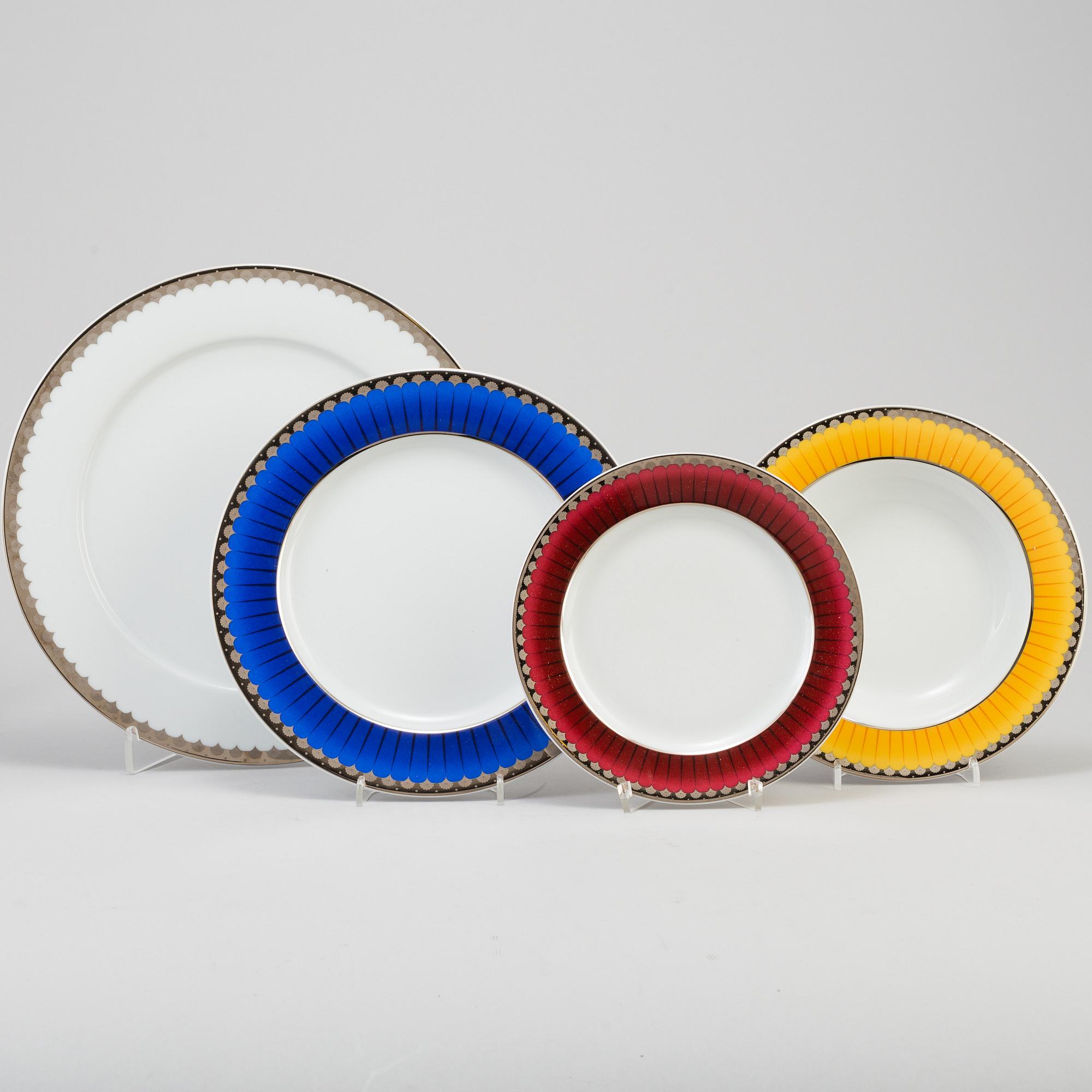A set of 93 p, tableware. "Christineholm" or "Marianne Royal Blue", Millennium, design Sigvard Bernadotte, 21th century.