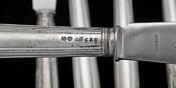 KNIVAR, 6 st, silver, Karlskrona, 1800-tal.