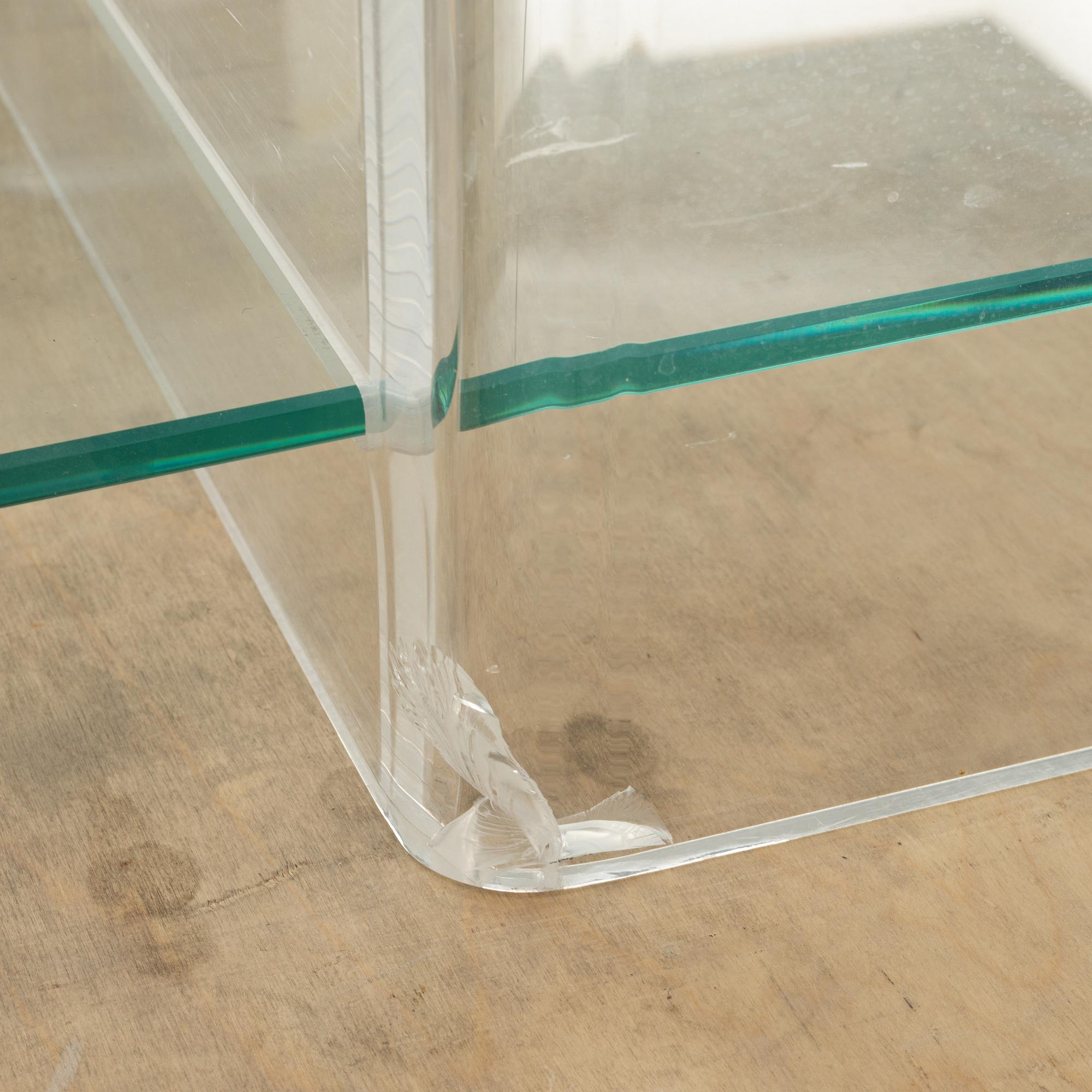 A 'Combiplex' glass and plexiglass shelf, Fogia.