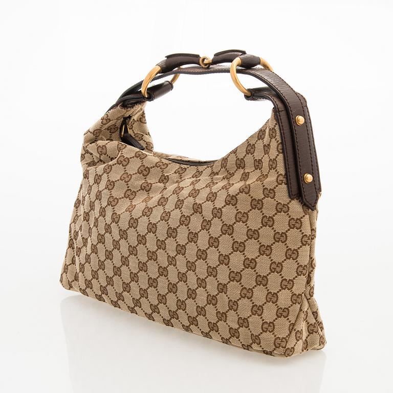Gucci, a 'Horsebit Guccissima Canvas Hobo Bag'.