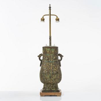 Table lamp, bronze, oriental style, contemporary.