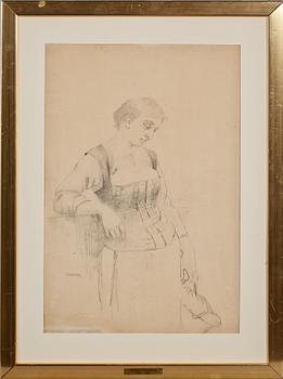 August Hagborg · AUGUST HAGBORG, krita, signerad.