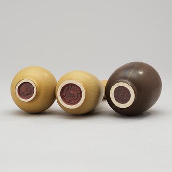 Three Berndt Friberg stoneware vases, Gustavsberg Studio 1965-78.