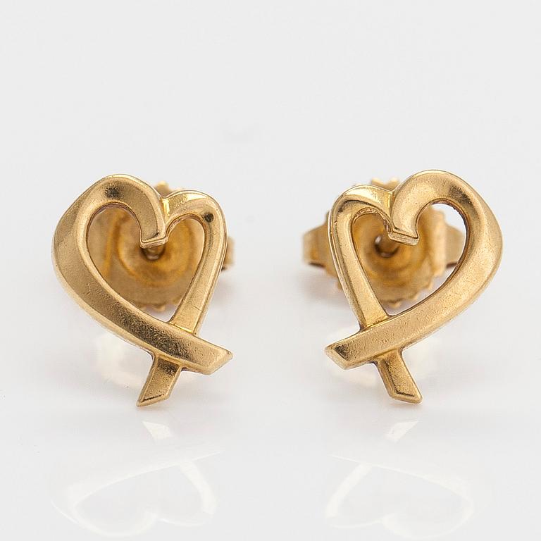 Tiffany & Co, Paloma Picasso, korvakorut, "Loving Heart", 18K kultaa.