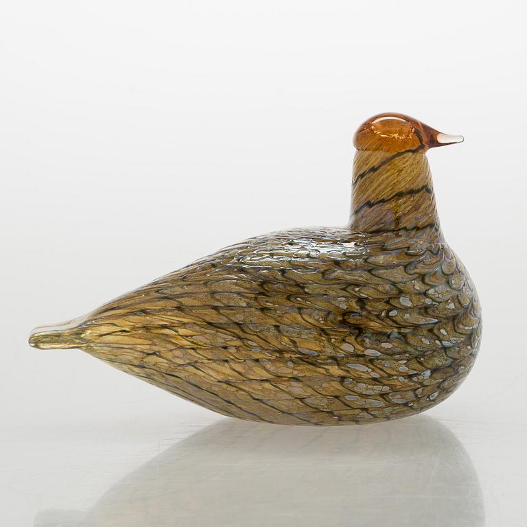 Oiva Toikka, a 'Summer Grouse' glass bird, signed O. Toikka Nuutajärvi.
