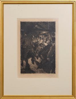 Anders Zorn, a signed etching from 1917.