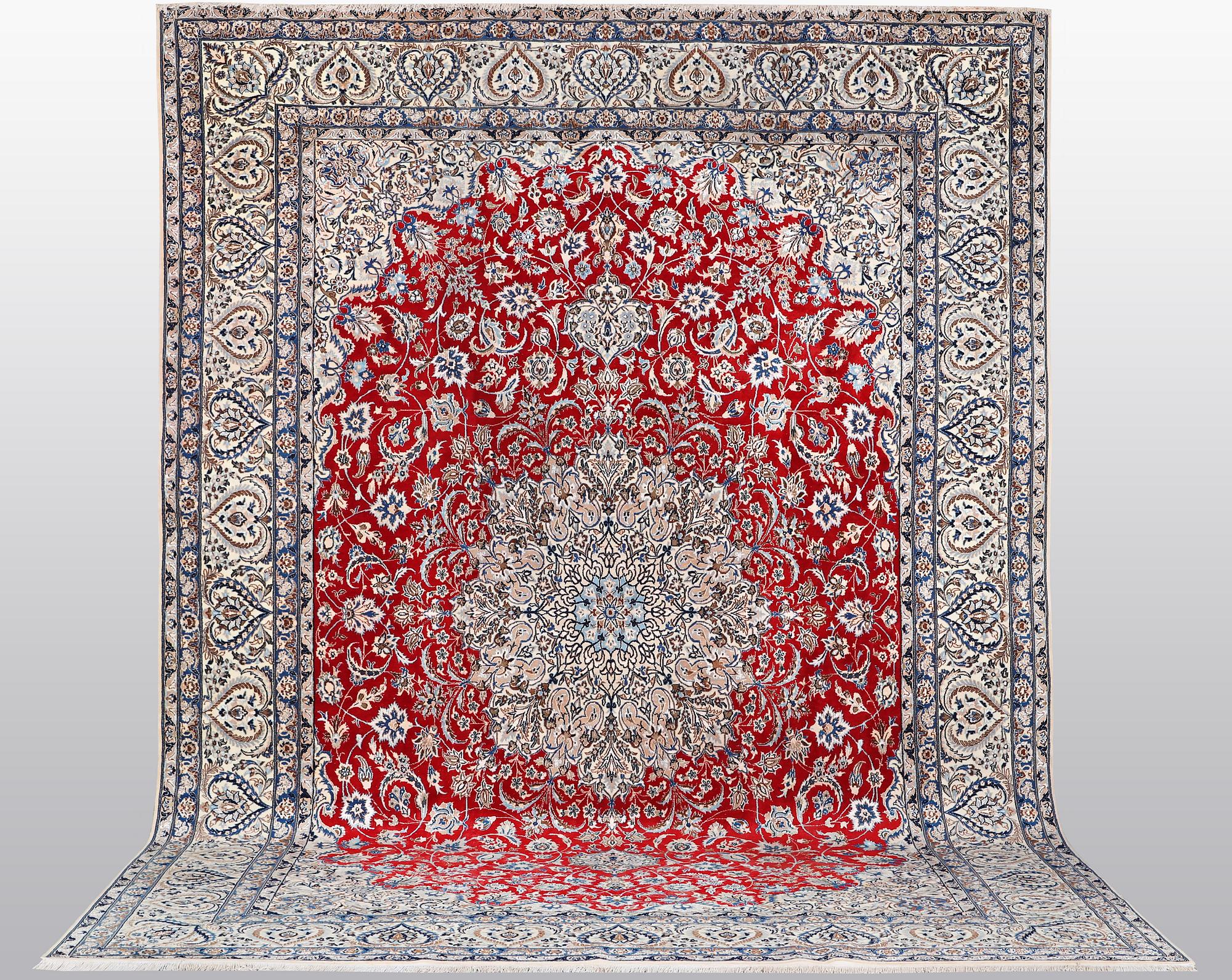 A carpet, Nain 9 LAA, part silk, ca 457 x 325 cm.