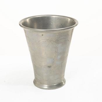 Nils Fougstedt, a pewter vase/ beaker, Firma Svenskt Tenn, model no A 40.