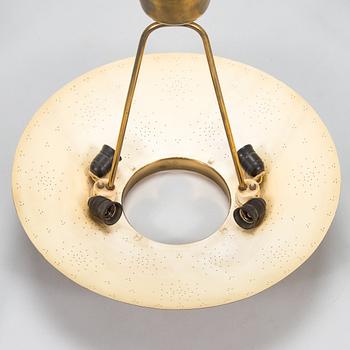 Paavo Tynell,  a mid-20th-century '9060' brass pendant light for Taito, Finland.