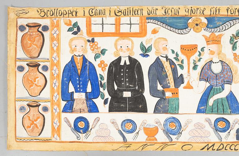 Textile painting, Southern Sweden, dated 1827.