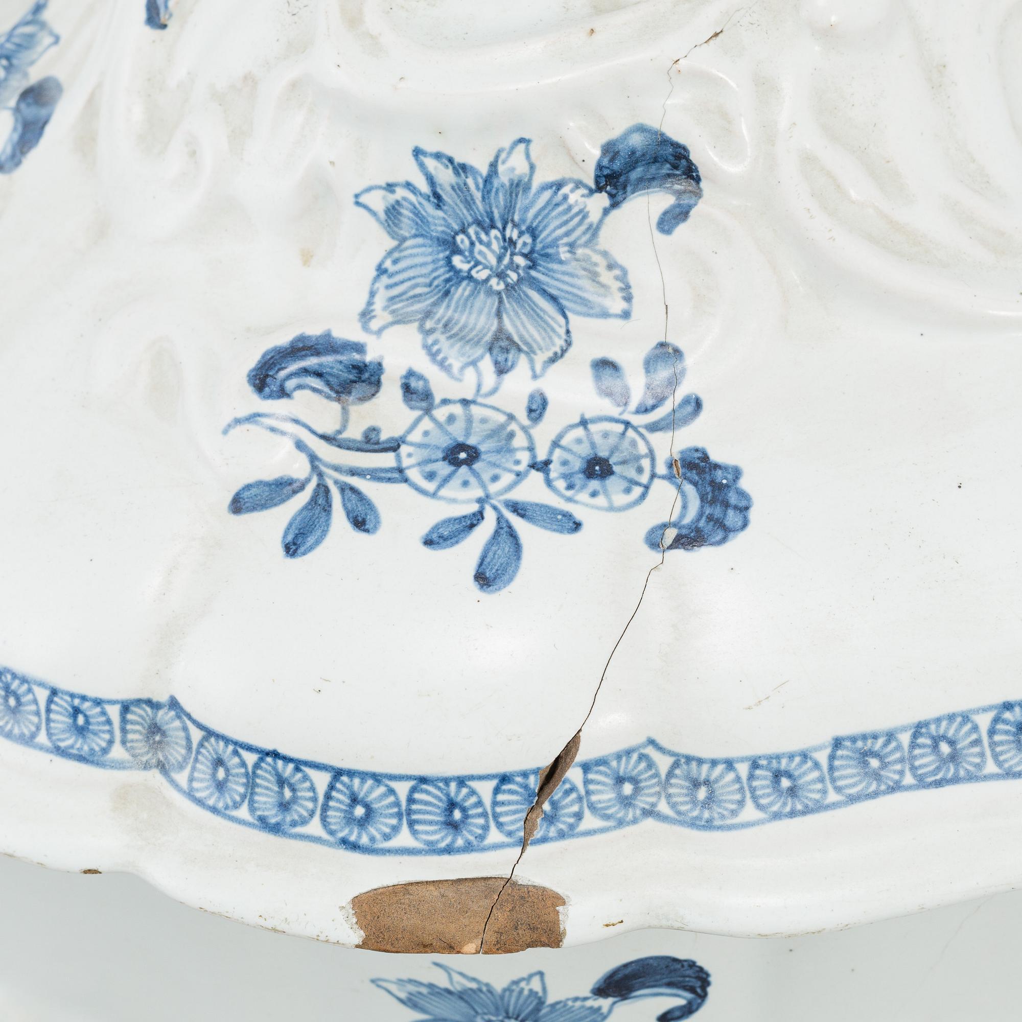 A 18th Century faience tureen with cover, northern Europe.