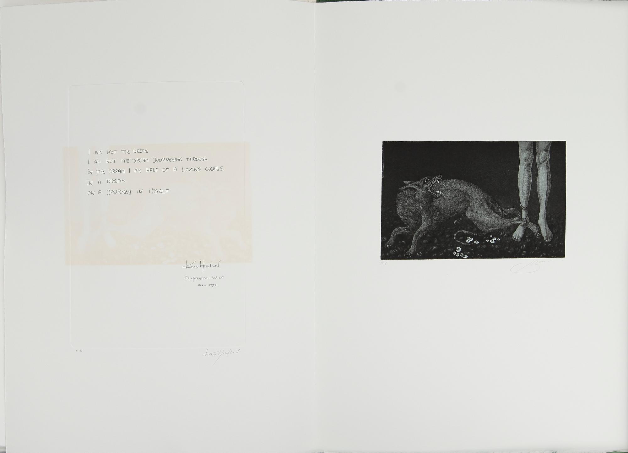 MAPP med sju etsningar av Jörgen Boberg med poesi av Knud Holten, "Separated Yearnings", signerade, 1979.