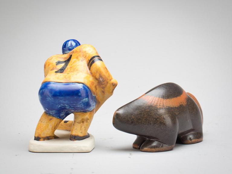 FIGURINER, 2 st, stengods, Lisa Larson, Gustavsberg.