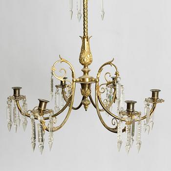 A Swedish 'Oscarian' chandelier, second half of the 19th Century.