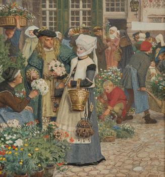Georg von Rosen, "Blomstermarknad i Brabant 1500-talet".