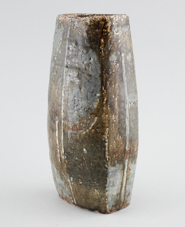 Unique chamotte stoneware vase  by CARL-HARRY STÅLHANE, Rörstrand, signed and dated -63.