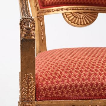 A pair of Swedish chairs in N C Salton's manner,  19th century.