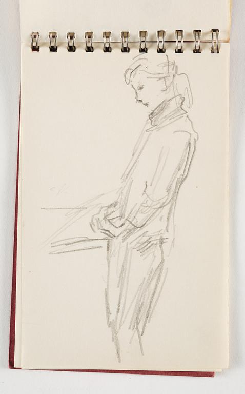 Lotte Laserstein, 10 små skissblock med teckningar.