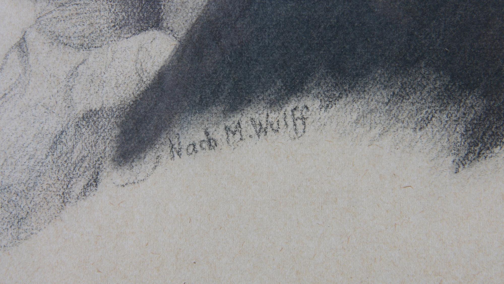 OKÄND KONSTNÄR, teckning, sign o dat 1928 efter M, Wulff.