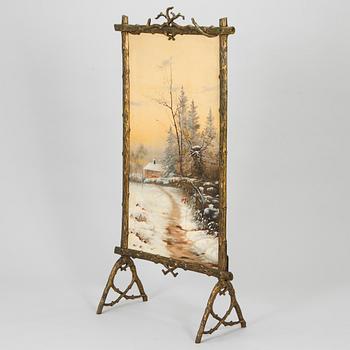 A late 19th-century fireplace screen.