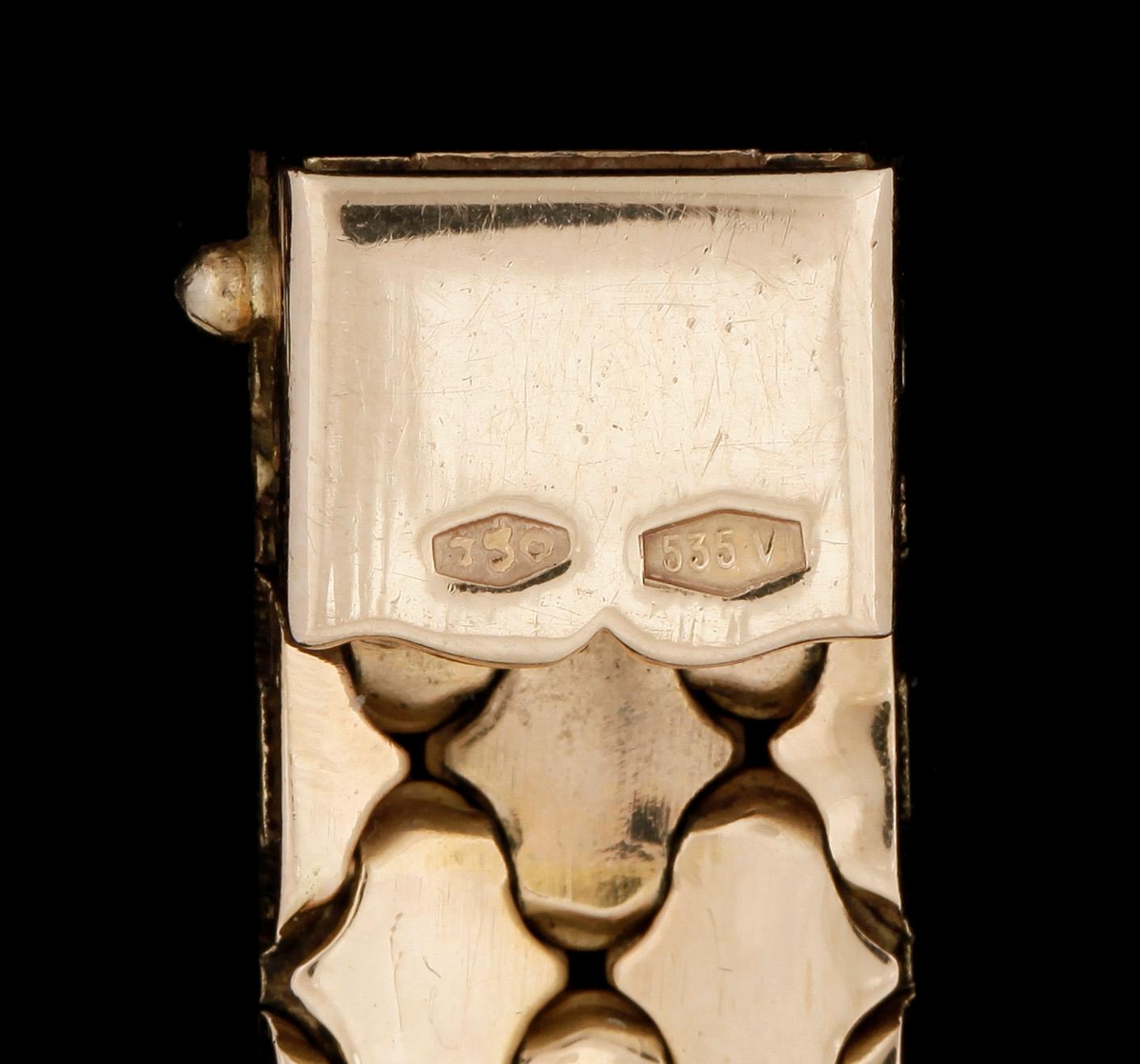 ARMBAND, 18k guld, troligen Italien. Vikt ca 34 g.