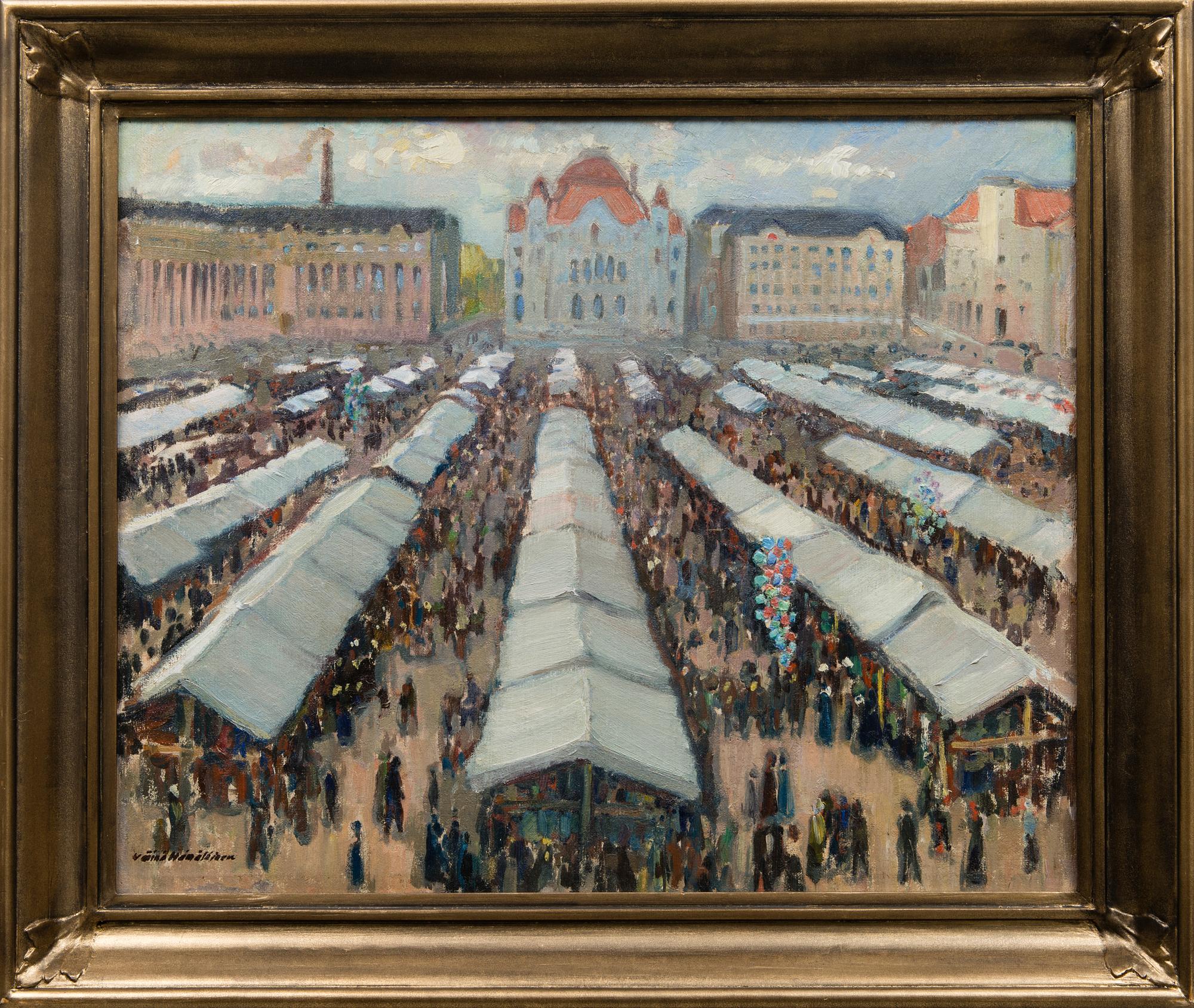 VÄINÖ HÄMÄLÄINEN, MARKKINAT HELSINGIN RAUTATIENTORILLA.