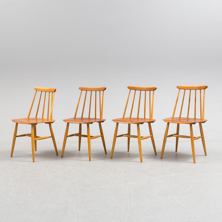 A set of four 'Fanett' chairs by Ilmari Tapiovaara, Edsbyverken.