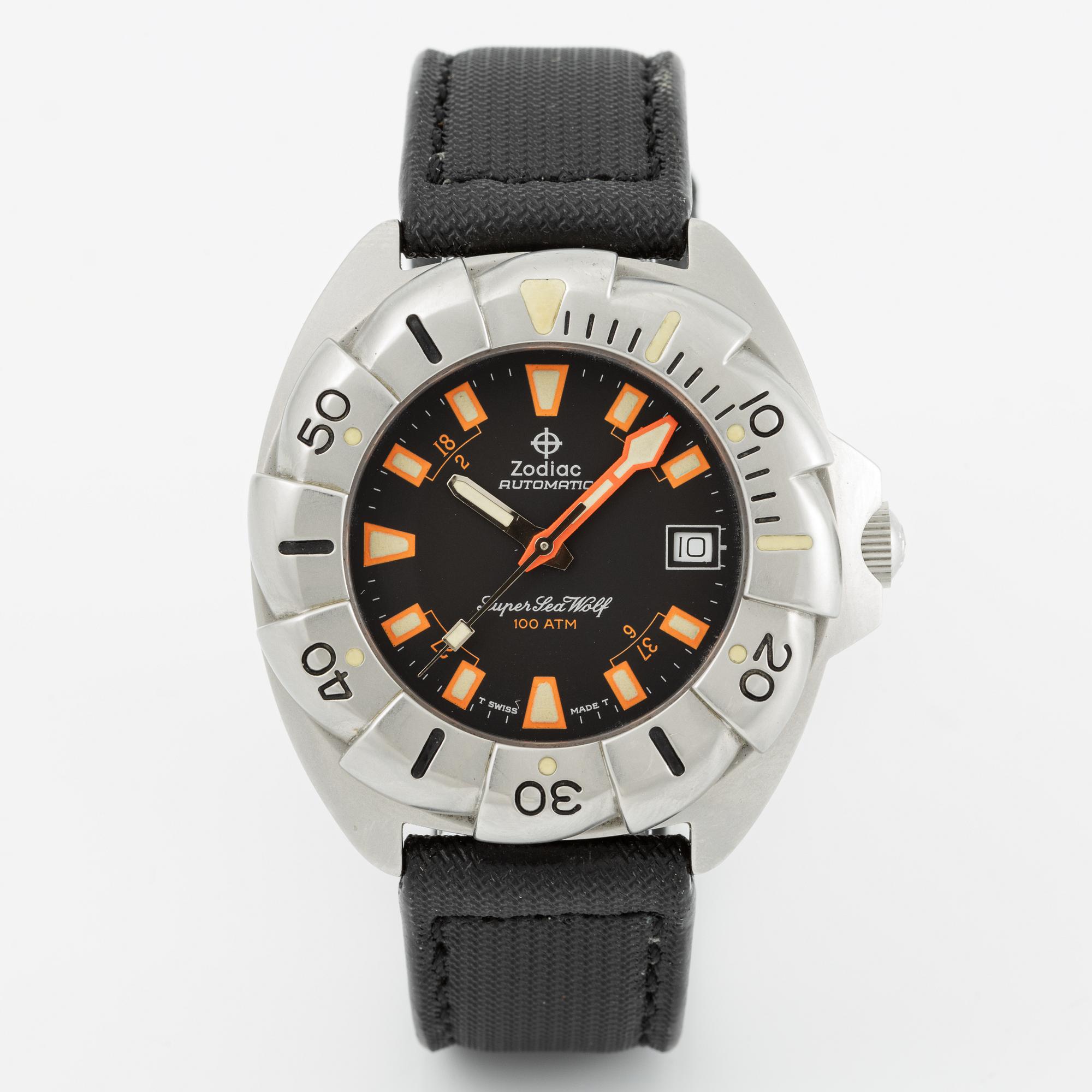 Zodiac, Super SeaWolf, "Buzzsaw", armbandsur, 41 mm.