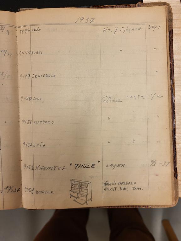 Axel Larsson, a set of 6+4 'Thule' chairs, Svenska Möbelfabrikerna Bodafors for PUB, Sweden, 1937.