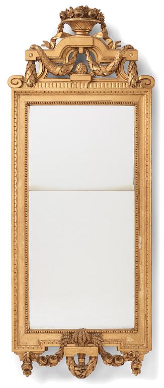 A Gustavian giltwood mirror by J. Åkerblad (master in Stockholm 1758-99),