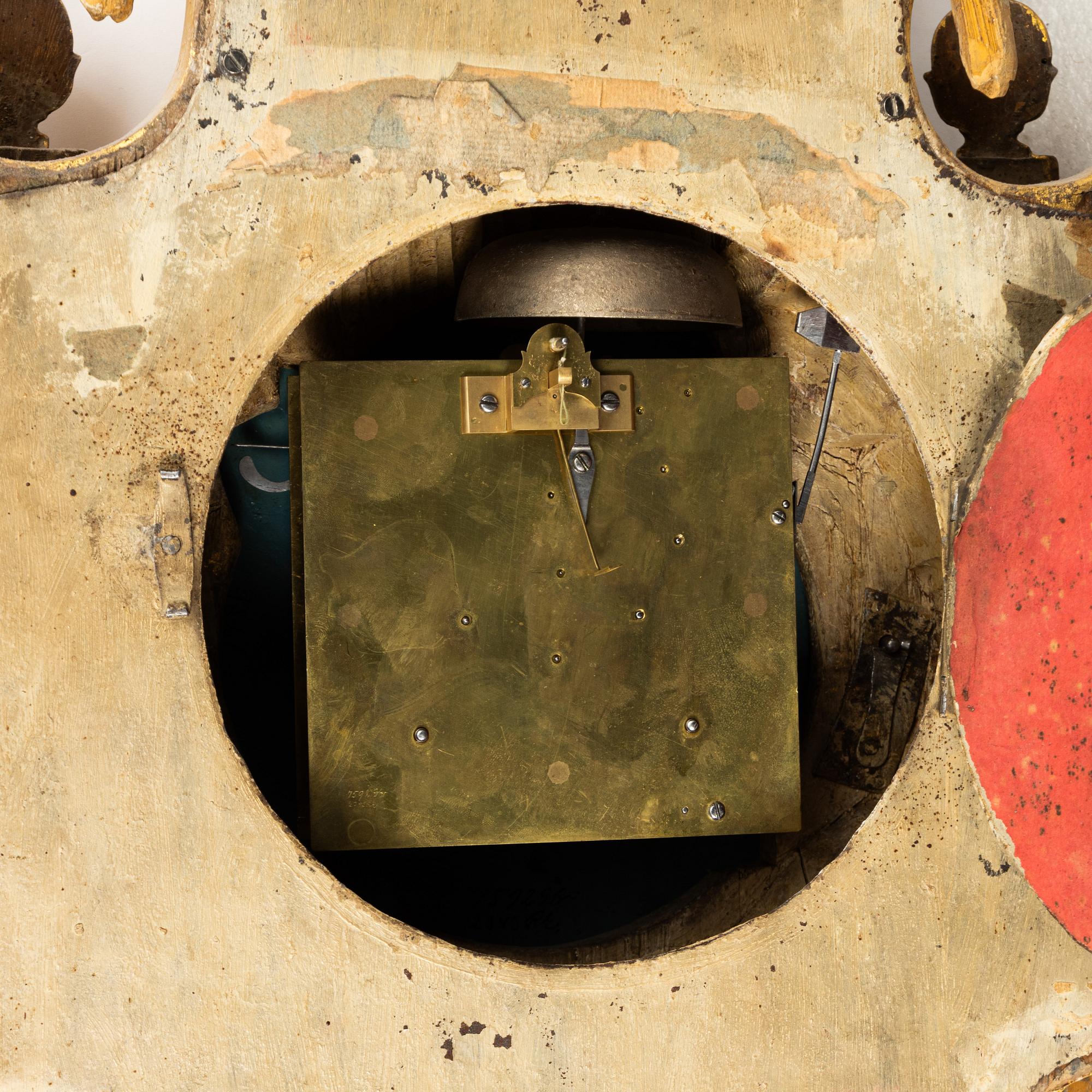 Väggpendyl, av Nils Berg (verksam i Stockholm 1751-94), Gustaviansk.