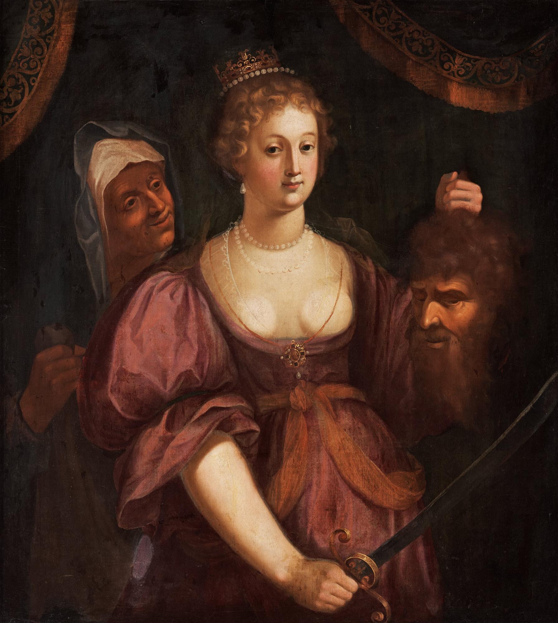 Flemish school 16th/17th Century, Judith with the head of Holofernes.